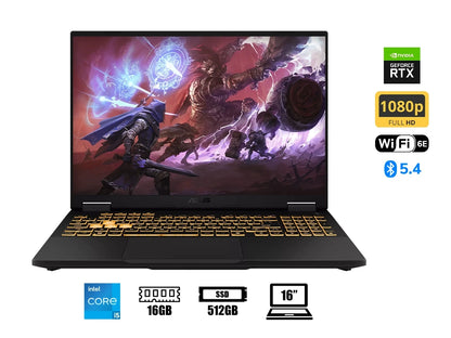 Laptop Asus Core I5 13450hx Tuf Gaming F16 Fx608jh-rv010 (90nr0mh1-m00210) 16" Fhd 165hz, Ram 16gb, Ssd 512gb, Rtx 5050 8gb, S/sistema, esp.