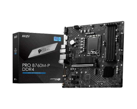 Placa Madre Msi B760m-p Pro Ddr4 (911-7e02-006) Socket Lga 1700, Ram Ddr4 Buss 4800oc Mhz, 14va, 13va, 12va Gen