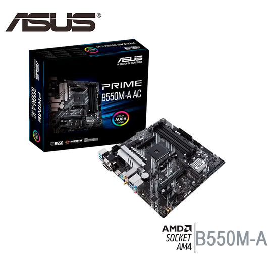 Placa Madre Asus B550m-a Prime Ac (90mb15k0-m0eay0) Socket Am4, Ram Ddr4 Buss 4866oc Mhz, Wifi