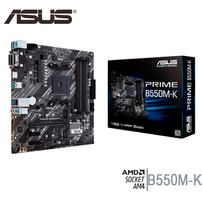 Placa Madre Asus B550m-k-argb Prime (prime-b550m-k-argb) Socket Am4, 2 Slot De Ram Ddr4 Buss 4866oc Mhz