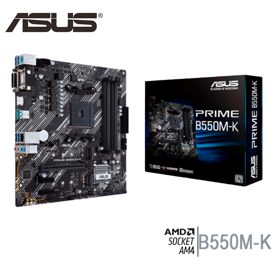 Placa Madre Asus B550m-k-argb Prime (prime-b550m-k-argb) Socket Am4, 2 Slot De Ram Ddr4 Buss 4866oc Mhz