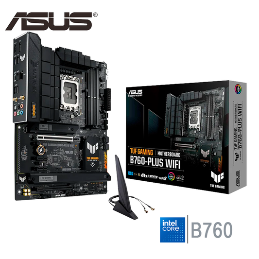 Placa Madre Asus B760-plus Tuf Gaming Wifi (90mb1er0-m0eay0) Socket Lga 1700, Ram Ddr5 Buss 7200oc Mhz, 13va, 12va Gen, Rgb, Wifi 6