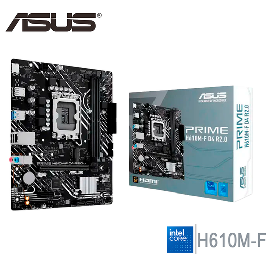 Placa Madre Asus Prime H610m-f (90mb1h70-m0eay0) Socket Lga 1700, Ram Ddr4 Buss 3200mhz, 13va, 12va Gen