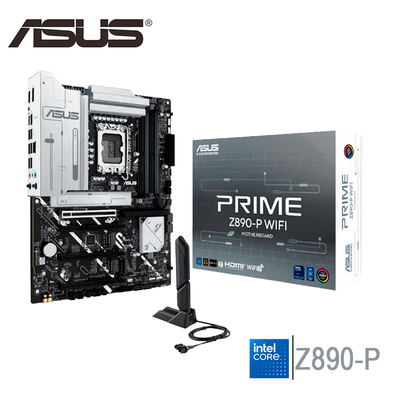 Placa Madre Asus Z890-p Prime Wifi (90mb1i70-m0eay0) Socket Lga 1851, Ram Ddr5 Buss 8666oc Mt/s, Core Ultra, Gen. 15, Wifi 7