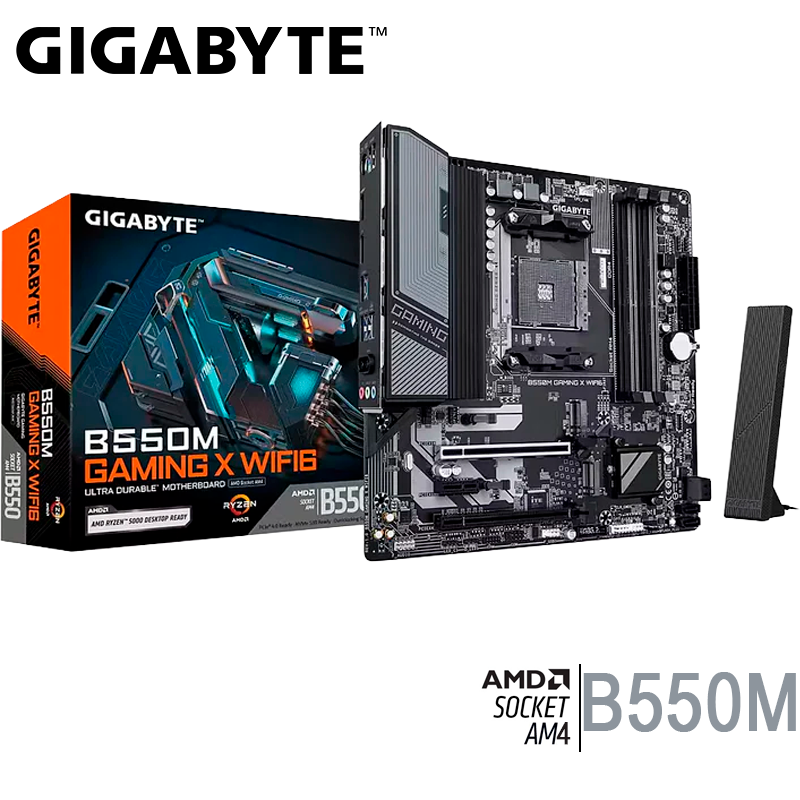 Placa Madre Gigabyte B550m Gaming X Wifi 6 (b550m-gaming-x-wifi6) Socket Am4, Ram Ddr4 Buss 4733oc Mhz
