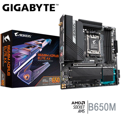 Placa Madre Gigabyte B650 Aorus Elite Ax V2 (b650 Aorus Elite Axv2) Socket Am5, Ram Ddr5 Buss 8000oc Mhz, Wifi