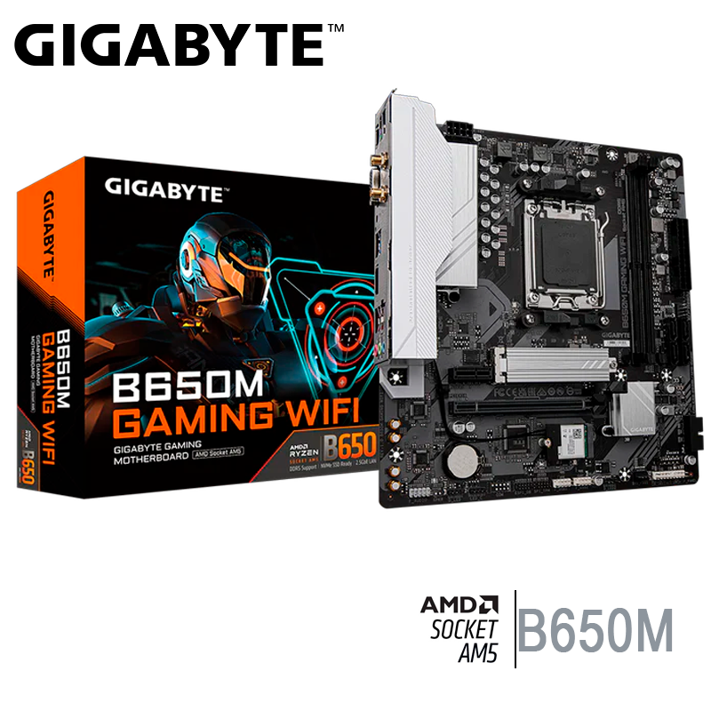Placa Madre Gigabyte B650m Gaming Wifi (g-b650m-gaming-wifi ) Socket Am5, Ram Ddr5 Buss 7600oc Mt/s
