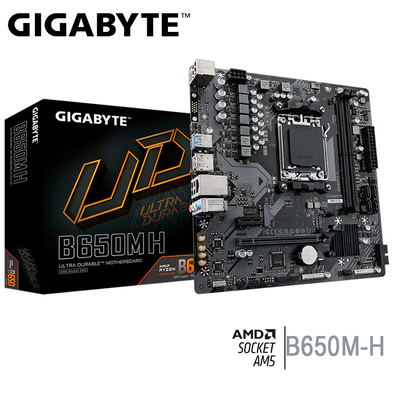 Placa Madre Gigabyte B650m H (b650m-h) Socket Am5, Ram Ddr5 Buss 6400oc Mhz