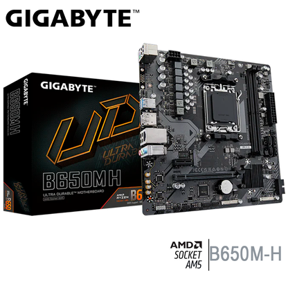 Placa Madre Gigabyte B650m H (b650m-h) Socket Am5, Ram Ddr5 Buss 6400oc Mhz