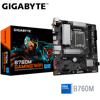 Placa Madre Gigabyte B760m Gaming Plus Wifi Ddr4 (b760m G P Wifi Ddr4) Socket Lga 1700, Ram Ddr4 Buss 5333 Mhz, 14va, 13va, 12va Gen, Wifi