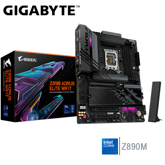 Placa Madre Gigabyte Z890m Aorus Elite Wifi 7 Gaming (z890m Aorus Elite Wifi 7) Socket Lga 1851, Ram Ddr5, Core Ultra Gen., Rgb
