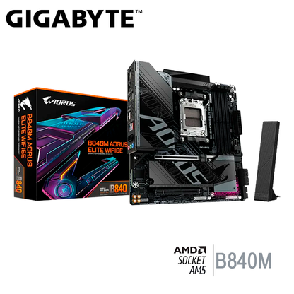 Placa Madre Gigagbyte B840m Aorus Elite Wifi6e (g-b840m-a-elite-wifi6e) Am5, 4 Slot De Ram