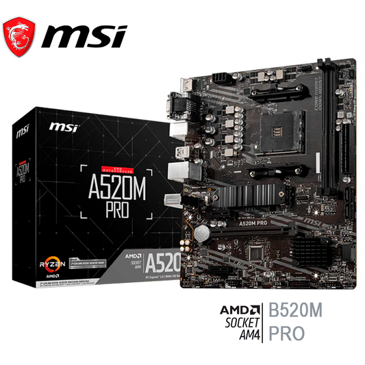 Placa Madre Msi A520m-a Pro (911-7c96-031) Socket Am4, Ram Ddr4 Buss 4600mhz