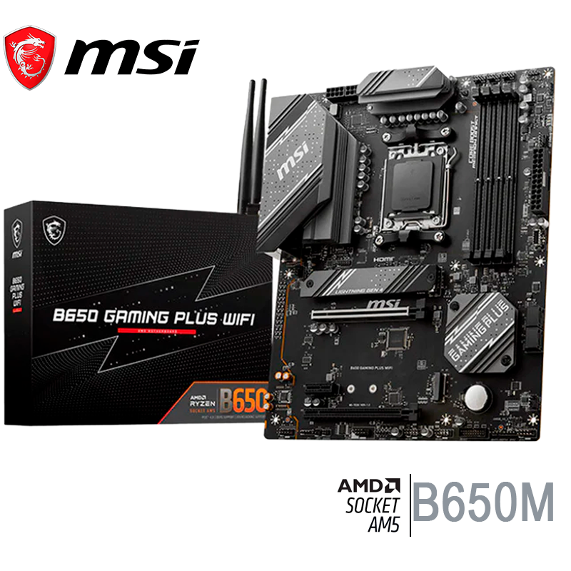 Placa Madre Msi B650 Gaming Plus Wifi (91b650 Gaming Plus Wifi) Socket Am5, Ram Ddr5 Buss 7200oc Mt/s, Wifi 6e