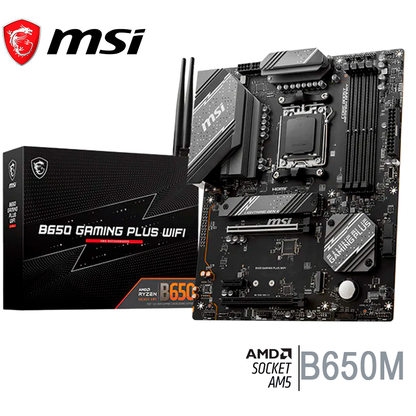 Placa Madre Msi B650 Gaming Plus Wifi (91b650 Gaming Plus Wifi) Socket Am5, Ram Ddr5 Buss 7200oc Mt/s, Wifi 6e