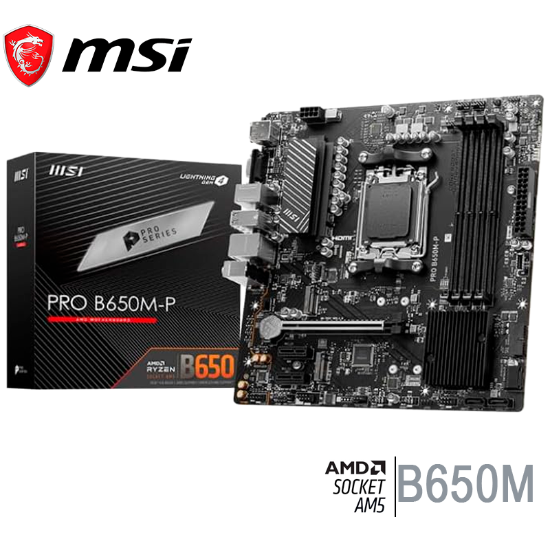Placa Madre Msi B650m-p Pro (911-b650m-p) Socket Am5, Ram Ddr5 Buss 7200oc Mhz