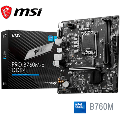 Placa Madre Msi B760m-e Pro Ddr4 (911-pro-b760m-e-ddr4) Socket Lga 1700, Ram Ddr4 Buss 4800oc Mhz, 14va, 13va, 12va Gen
