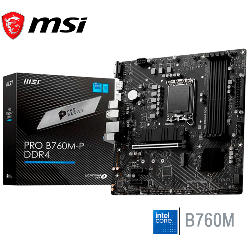 Placa Madre Msi B760m-p Pro (pro B760m-p Ddr5) Socket Lga 1700, Ram Ddr5 Buss 6800oc Mhz, 14va, 13va, 12va Gen