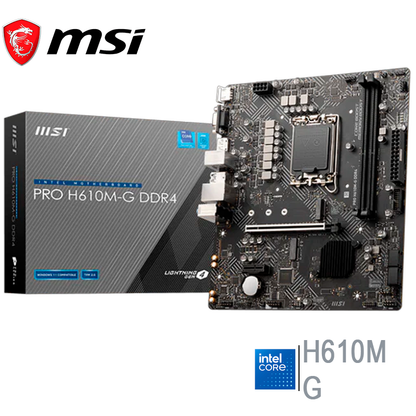 Placa Madre Msi H610m-g Pro Ddr4 (911-7d46-013) Socket Lga 1700, Ram Ddr4 Buss 3200mhz, 12va Gen