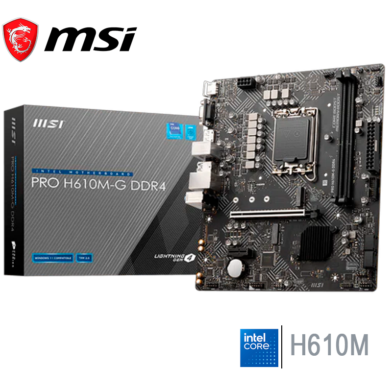 Placa Madre Msi H610m-g Pro (911-7d46-225) Socket Lga 1700, Ram Ddr5 Buss 5600 Mt/s