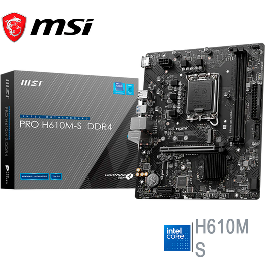Placa Madre Msi H610m-s Pro (pro H610m-s Ddr4) Socket Lga 1700, Ram Ddr4 Buss 3200mhz, 14va, 13va, 12va Gen.