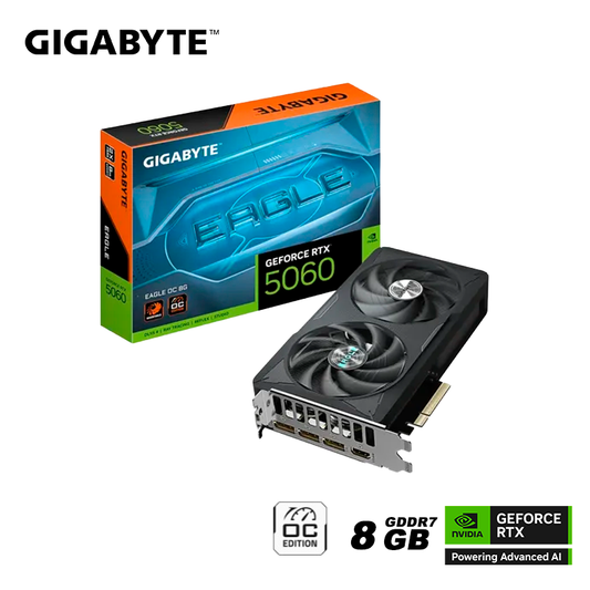 Tarjeta De Video Gigabyte Geforce Rtx 5060 8gb Eagle Oc Gddr7 (gv-n5060eagle Oc-8gd) Nvidia 128 Bits, 2 Ventiladores