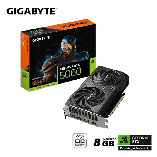 Tarjeta De Video Gigabyte Geforce Rtx 5060 8gb Windforce Max Oc Gddr7 (gv-n5060wf2max-oc-8gd) Nvidia, 128 Bits, 2 Ventiladores