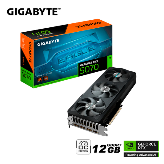 Tarjeta De Video Gigabyte Geforce Rtx 5070 12gb Gddr7 Eagle Oc Sff (gv-n5070eagle Oc-12gd) Nvidia 192 Bits, 3 Ventiladores