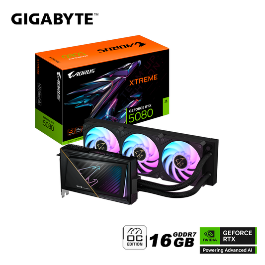 Tarjeta De Video Gigabyte Geforce Rtx 5080 Aorus Xtreme Water 16gb Gddr7 (gv-n5080aorusx W-16gd) Nvidia 256 Bits, 3 Ventiladores Y Radiador