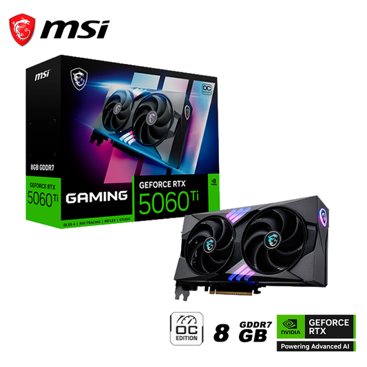 Tarjeta De Video Msi Geforce Rtx 5060 Ti 8gb Gaming Oc Gddr7 (rtx 5060 Ti 8g Gaming Oc) Nvidia, 128 Bits, 2 Ventiladore