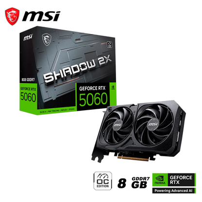 Tarjeta De Video Msi Geforce Rtx 5060 Ti 8gb Shadow 2x Oc Plus Gddr7 (rtx 5060 Ti 8g Shadow-2x-oc-plus) Nvidia, 128 Bits