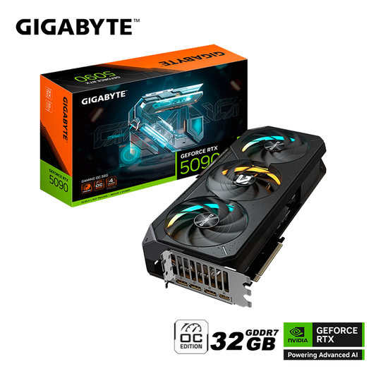 Tarjeta De Video Gigabyte Geforce Rtx 5090 32gb Gdrr7 Gaming (gv-n5090gaming-oc-32gd) Nvidia 512 Bits, 3 Ventiladores