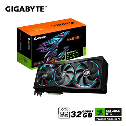 Tarjeta De Video Gigabyte Geforce Rtx 5090 32gb Gdrr7 Aorus Master (g5090-32vgsl) Nvidia 512 Bits, 3 Ventiladores