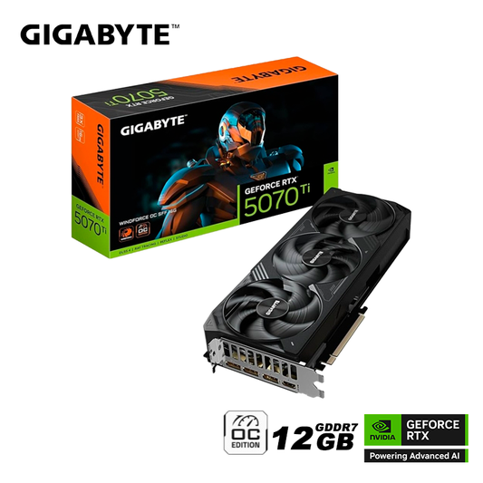 Tarjeta De Video Gigabyte Geforce Rtx 5070 12gb Gddr7 Windforce Oc Sff (gv-n5070wf3oc-12gd G10) Nvidia 192 Bits, 3 Ventiladores