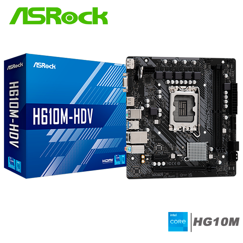 Placa Madre Asrock H610m-hdv/m.2 (90-mxbjh0-a0uayaz) Socket Lga 1700, Ram Dddr4, 14va, 13va, 12va Gen,