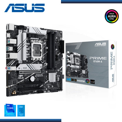 Placa Madre Asus B760m-a Prime (90mb1ek0-m0aay0) Socket Lga 1700, Ram Ddr5 Buss 7200oc Mhz, 13va, 12va Gen